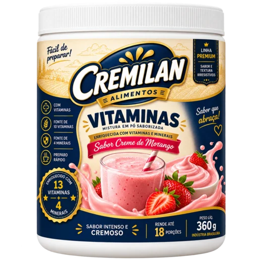 Vitaminas creme de morango
